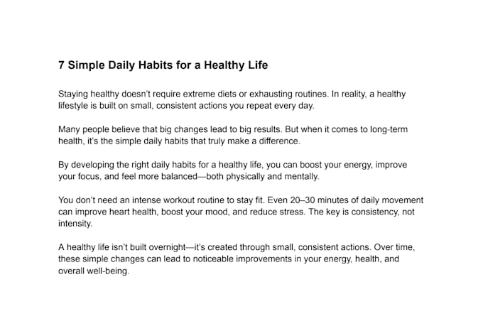 write SEO fitness article